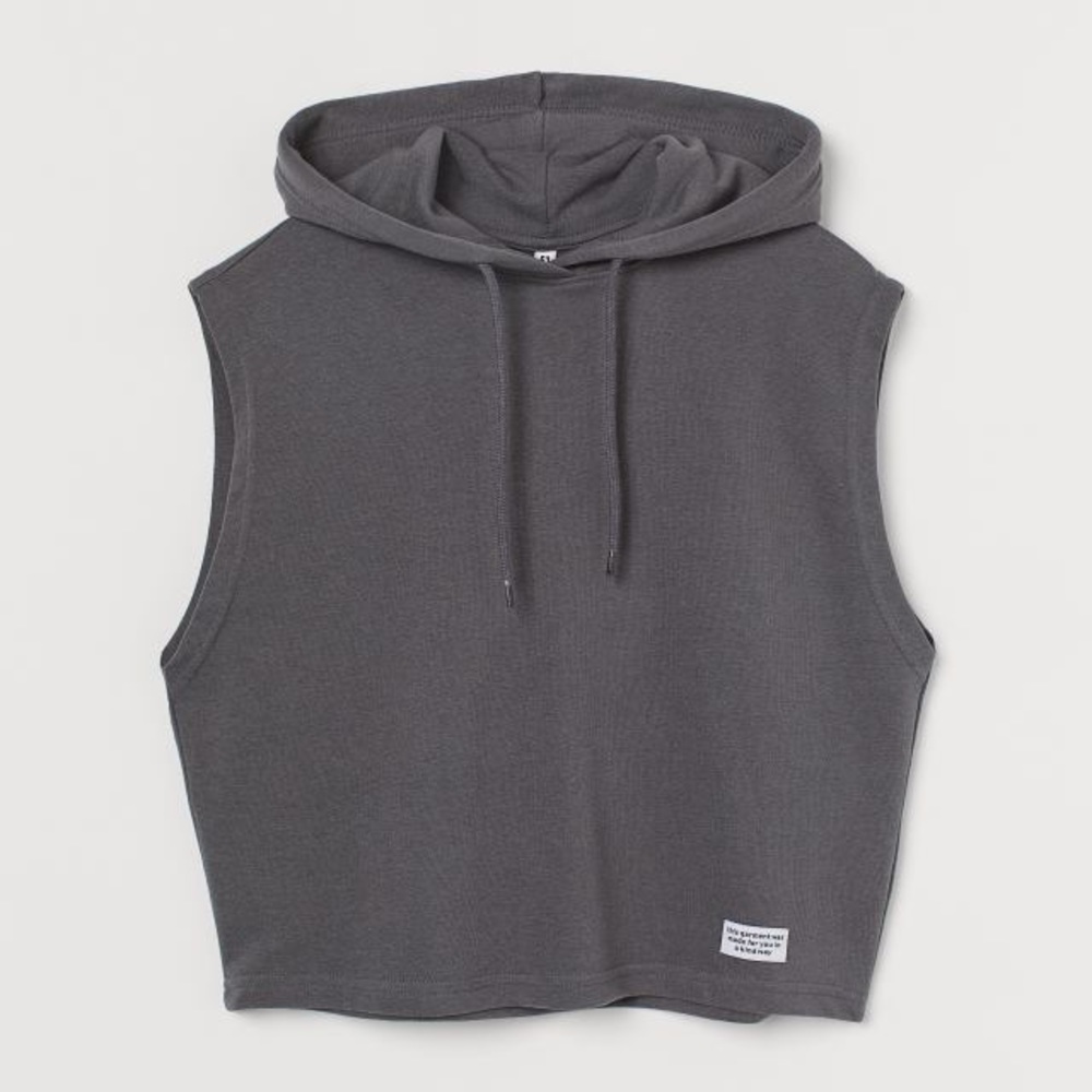 H&M Grey Sleeveless Hoodie